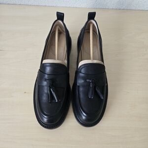 Sam Edelman Black Tassel Leather Loafers